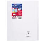 Cahier piqué Koverbook 24x32cm 48 pages grands carreaux couverture polypropylène transparent - Incolore