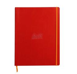 Rhodiarama cahier souple A4+ 160 pages ligné papier ivoire 90g - Coquelicot