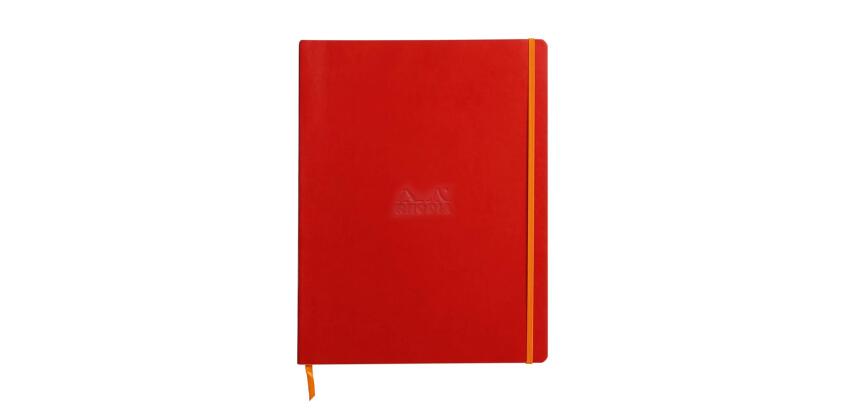 Rhodiarama cahier souple A4+ 160 pages ligné papier ivoire 90g - Coquelicot