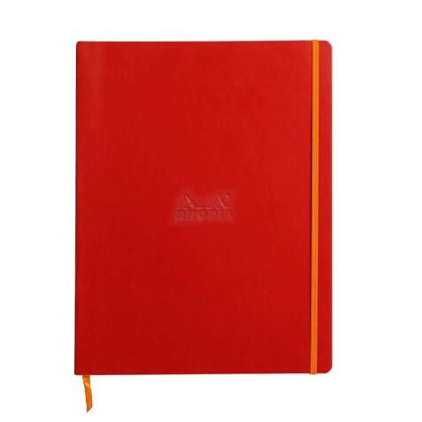 Rhodiarama cahier souple A4+ 160 pages ligné papier ivoire 90g - Coquelicot