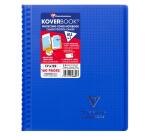 Cahier reliure intégrale enveloppante Koverbook 17x22cm 160 pages petits carreaux couverture polypropylène transparent - Assortis