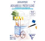 Bloc collé Aquarelle Prédessiné Gourmandises A5 15F 300g