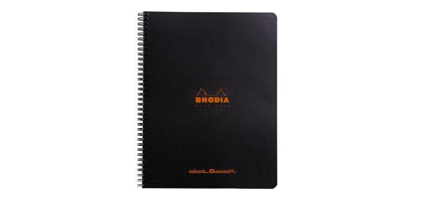 Notebook Rhodia Classic reliure intégrale 22,5x29,7 cm 160 pages dot détachables 80g - Noir