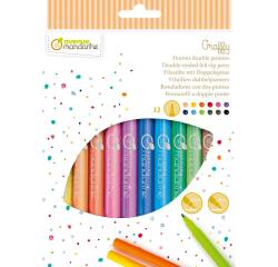 Pochette de 12 feutres double pointes - Multicolore