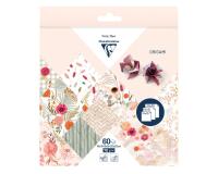 ORIGAMI, Pochette de 60 feuilles 70g/m2 3 formats - Fleurs séchées - Multicolore