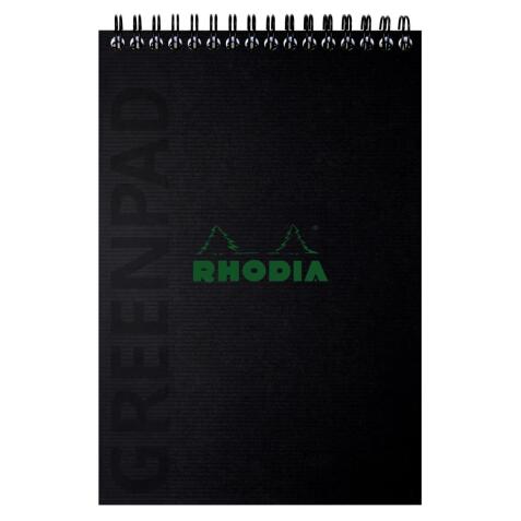 Greenpad bloc à reliure intégrale recyclé et recyclable en carte souple 350 g/m2 - A5+ 16x21 cm 80 feuillets 5/5 - Papier Clairefontaine recyclé 90 g/m2 - Noir - New - Noir