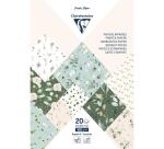 PAPIERS IMPRIMÉS, Bloc de 20 feuilles à motifs 160g/m2 au format A4 (21x29,7cm) + 1 idée créative - Romantique - Multicolore