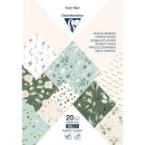 PAPIERS IMPRIMÉS, Bloc de 20 feuilles à motifs 160g/m2 au format A4 (21x29,7cm) + 1 idée créative - Romantique - Multicolore