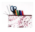 COSMICUIR CUIR Lisse Trousse plate 22x11 cm Cerise