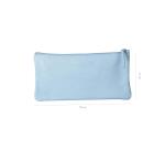 CUIR TEINTÉ Trousse plate 22x11 cm Bleu ciel
