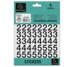 Pochette de chiffres adhésifs noirs 0-9 20 mm - Noir