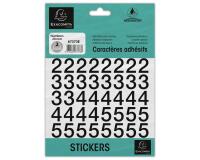 Pochette de chiffres adhésifs noirs 0-9 20 mm - Noir