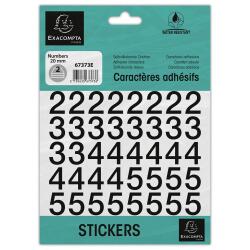 Pack of adhesive numbers 0-9 Black 20 mm - Black