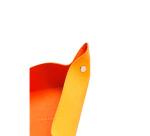 Rhodiarama vide-poche réversible simili cuir italien 12x12x4,5 cm - Tangerine