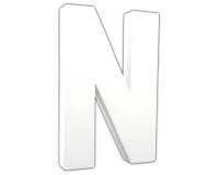 Lettre N 20,5cm - Blanc