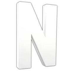 Lettre N 20,5cm - Blanc