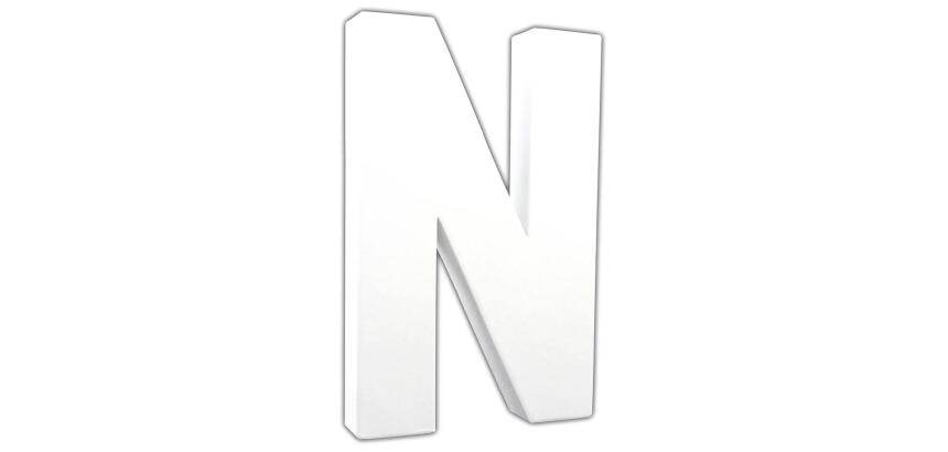 Lettre N 20,5cm - Blanc