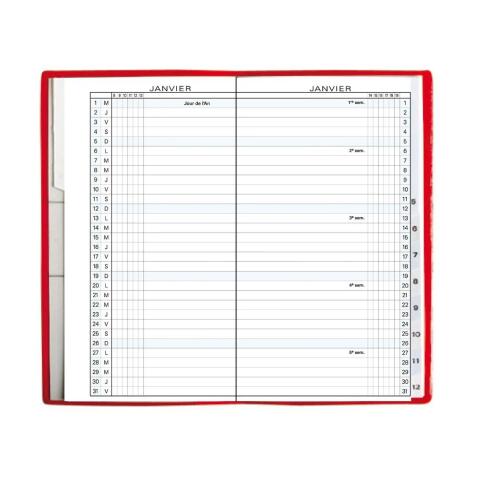 Recharge Agenda de poche Exaplan 16 9 x 16 cm Planning mensuel Janvier à décembre 2026