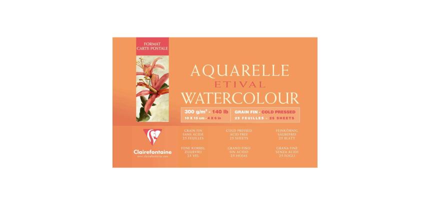 Bloc artiste Aquarelle ETIVAL, 100 x 150 mm