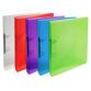 Ring binder 4 rings of 20mm Crystal Colours polypropylene - A4 size - Assorted colours