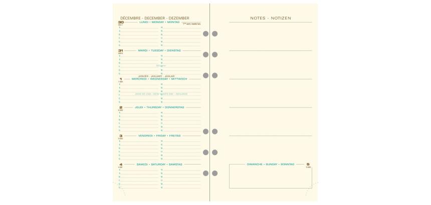 Recharge Exatime 17 Pocket - Semainier Janvier à Décembre 2026