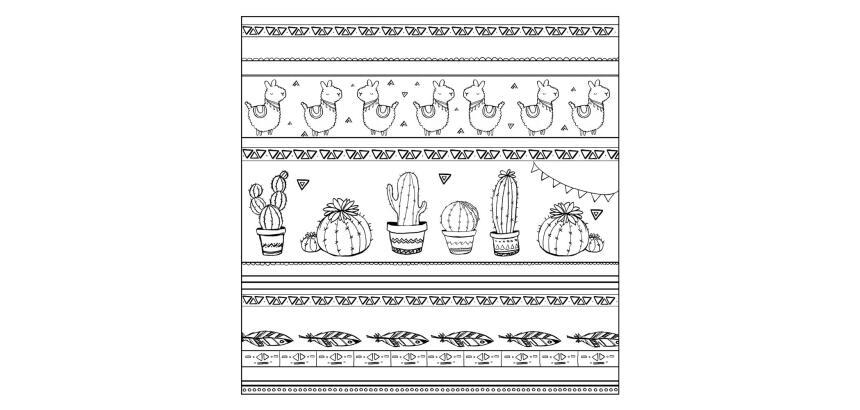 Carré 100% soie - 90x90cm Lama - Blanc