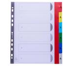 Intercalaires imprimés numériques polypropylène 12/100e - 6 positions - A4 Maxi - Assorties vives