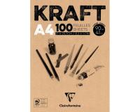 Kraft bloc collé 100F A4 90g