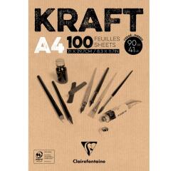 Kraft bloc collé 100F A4 90g