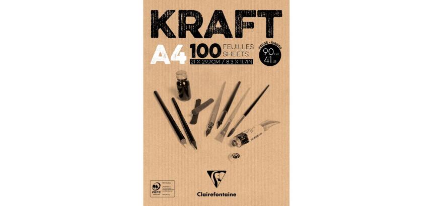 Kraft bloc collé 100F A4 90g