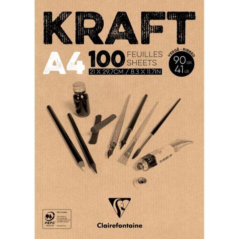 Kraft bloc collé 100F A4 90g