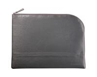 Rhodiarama pochette zippée en simili cuir - taille L (21x28 cm) - Titane