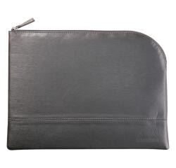 Rhodiarama pochette zippée en simili cuir - taille L (21x28 cm) - Titane