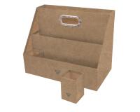 FLYING SPIRIT, Organisateur de bureau nomade 35,5x20x28,5 cm - Kraft brun