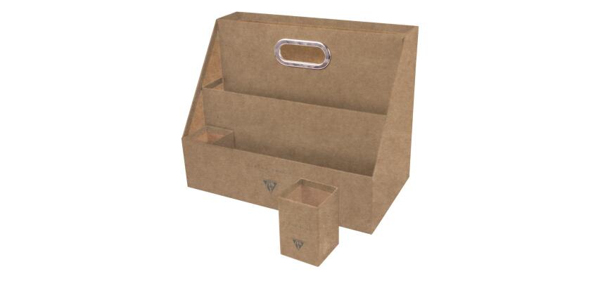 FLYING SPIRIT, Organisateur de bureau nomade 35,5x20x28,5 cm - Kraft brun