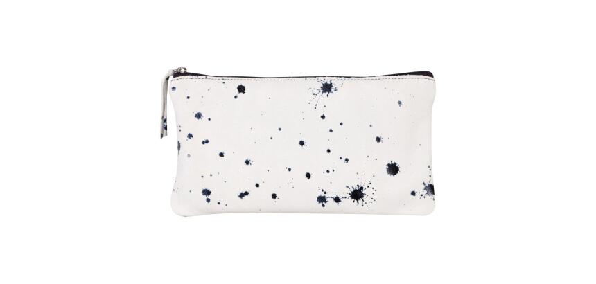 COSMICUIR Daim Trousse plate 22x11 cm Bleu foncé