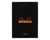Bloc agrafé Rhodia N°11 7,4x10,5 cm 80 feuillets ligné 80g - Noir