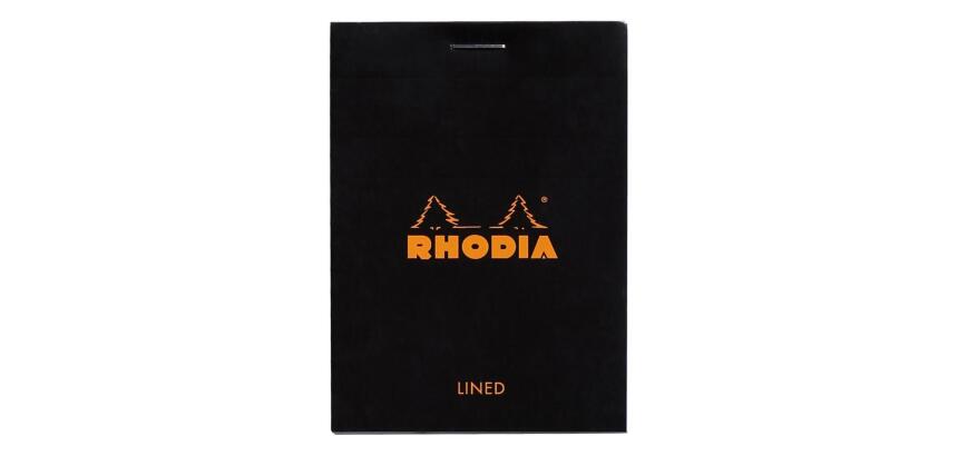 Bloc agrafé Rhodia N°11 7,4x10,5 cm 80 feuillets ligné 80g - Noir