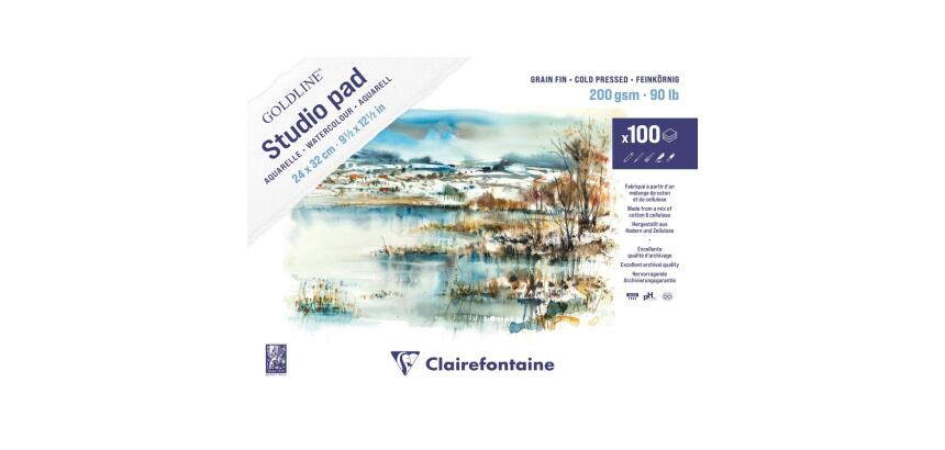 Goldline Studio bloc collé 100F 24x32cm 200g grain fin
