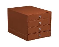 Rhodiarama trieur 4 tiroirs simili cuir italien 24,8x32,7x22,8 cm - Cuivre