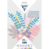PAPIER COULEUR À GRAIN, Bloc de 20 feuilles 210g/m2 au format 21x29,7cm - Assortiment pastel - Assortiment
