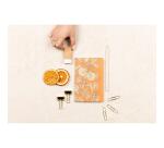 Jardin des Sens, Kit de papeterie contenant un carnet 11x17 cm 64 pages lignées, un crayon de papier, 2 pinces doubles-clip, 10 trombones et une gomme