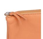 CUIR NATUREL Trousse en cuir plate avec 3 compartiments. - Naturel