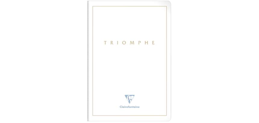 Triomphe GOLD cahier piqûre textile A4 96 pages uni papier blanc 90 g - Blanc