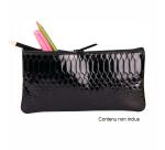 REPTILE DESIGN Trousse plate 22x11 cm, Python noir - Python noir