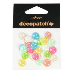 Sachet 24 cabochons 1cm - pastel - Assortiment pastel