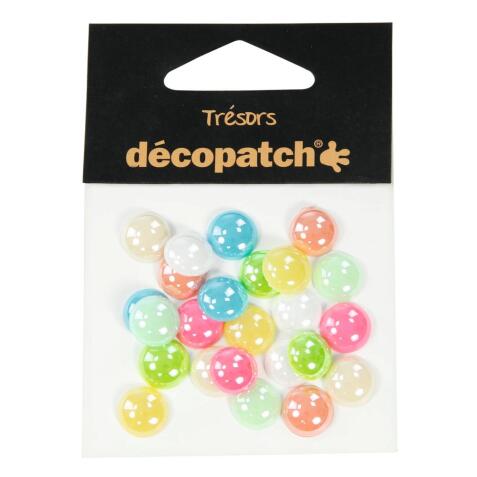 Sachet 24 cabochons 1cm - pastel - Assortiment pastel