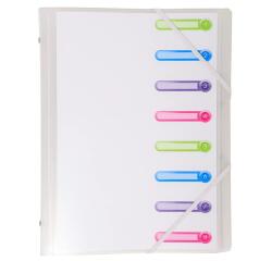 Trieur polypropylène 3 rabats Chromaline 8 compartiments - Incolore