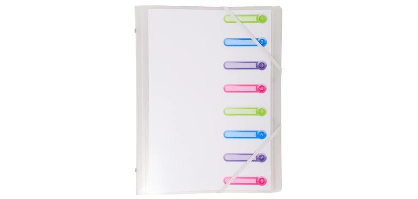 Trieur polypropylène 3 rabats Chromaline 8 compartiments