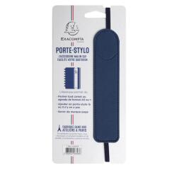 Porte-stylo Denim avec élastique - 3,5 x 15,5 cm - Bleu